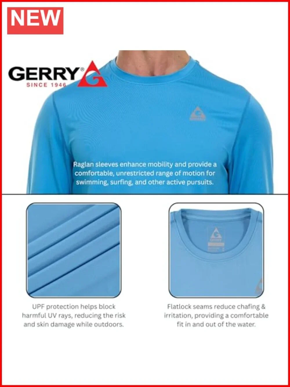 Long Sleeve UPF 50 Rash Guard for Men, Quick-Dry Swim Shirt